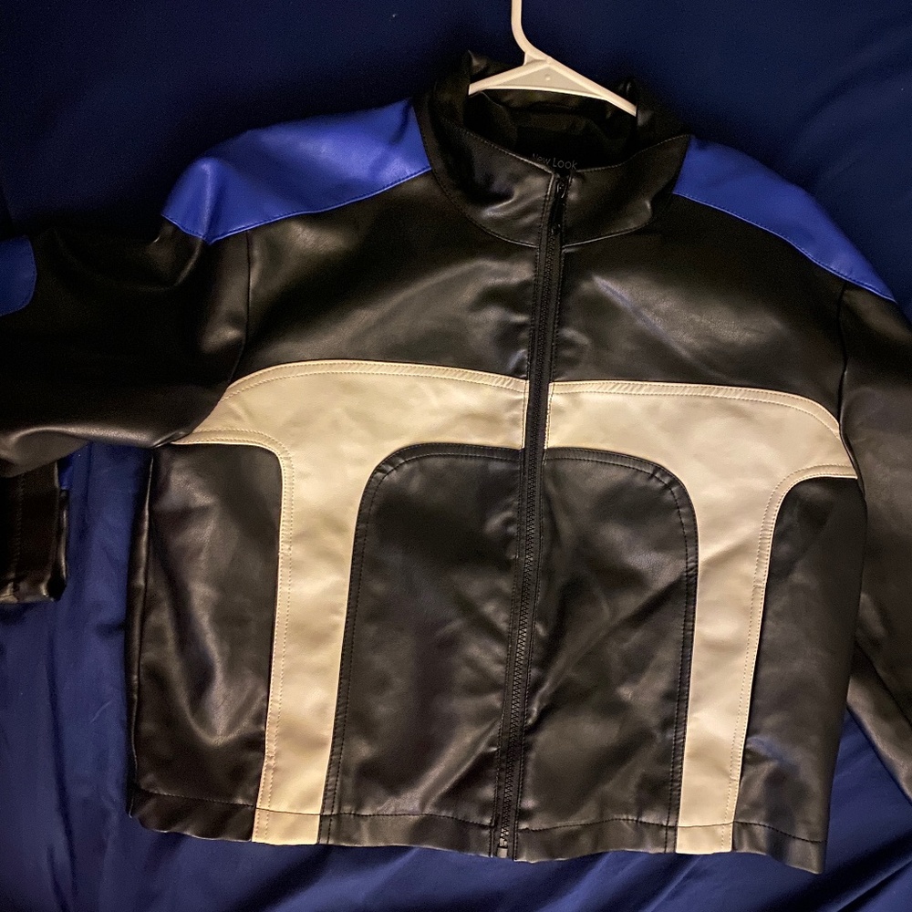 Black, Blue & White racer style jacket